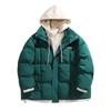 Versión coreana retro americana japonesa Chaqueta acolchada con capucha de dos piezas falsas Estilo Hong Kong Suelta Cálida Chaqueta acolchada Ropa para hombre