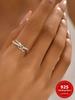 925 Sterling Silber Doppellagiger Ring Knotenring Zirkonring Set Für Frauen Jubiläum Hochzeit Hochwertiger Feinschmuck Geschenke