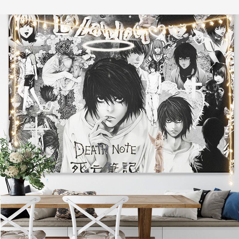 New Hot Japanese Anime Death Note Print Tapestry Wall Hanging Poster Bedroom Backdrop Wall Art Home Decor