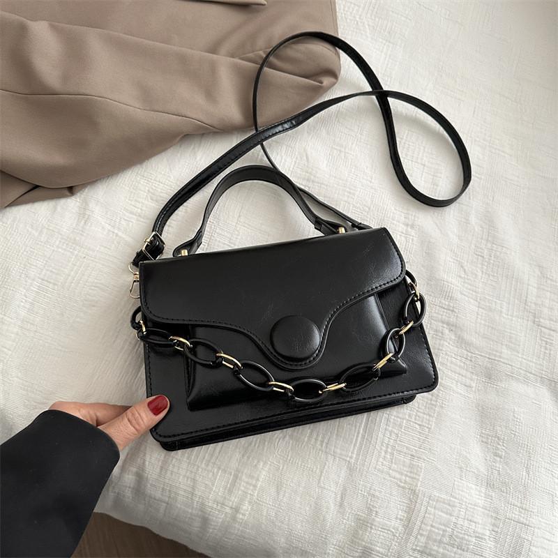 Fashionable Street Style Small Crossbody Bag For Women Pu Leather Medium Size чёрный
