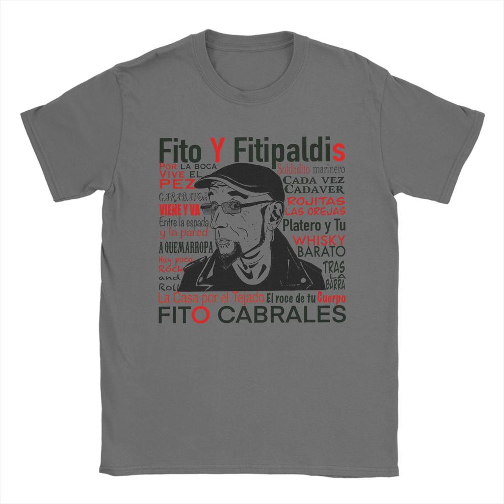 Fito  Fitipaldis  A Puerta Cerrada Album TShirt Men  Casual Cotton Tee Shirt Round Neck Short Sleeve T Shirts Printed Clothes