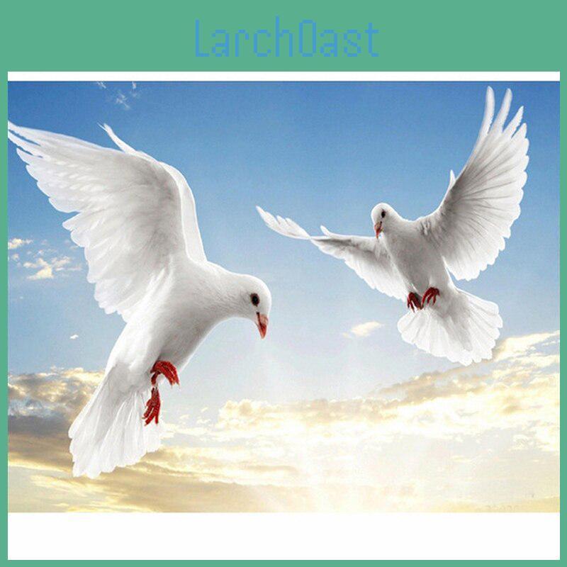 Diy Drill 5d Diamond Round Painting Dove Bird 5d Diamond Embroidery Cross Stitch Wedding Decoration