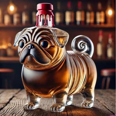 Leuke Mopsvorm Whiskey Decanteerfles Premium Glas Likeur Luchtator Voor Betere Oxidatie En Rijke Smaak Geweldig Voor Thuisbars