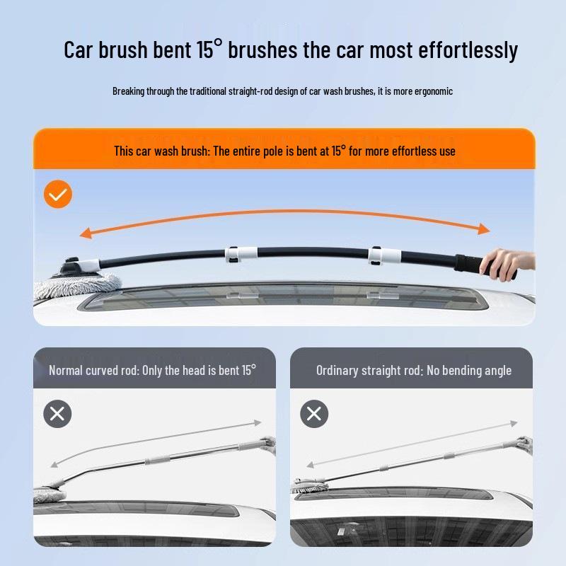 Extendable Bendable Car Wash Mop and Brush - Car-Friendly Cleaning Tool