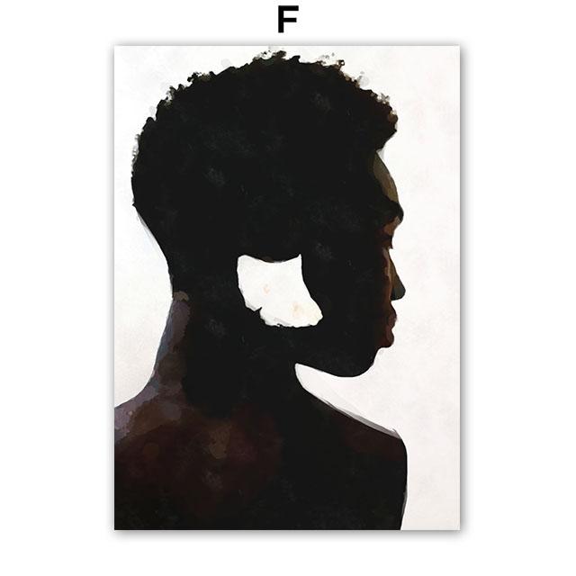 Beautiful Black Girl Wall Art Flowers Door Watercolor Oil Painting Minimalist Nordic Poster Printing Wall Painting Living Room