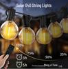G40 Solar Dimmable LED String Lights for Camping and Courtyard Decoration, Waterproof Large Round Balls