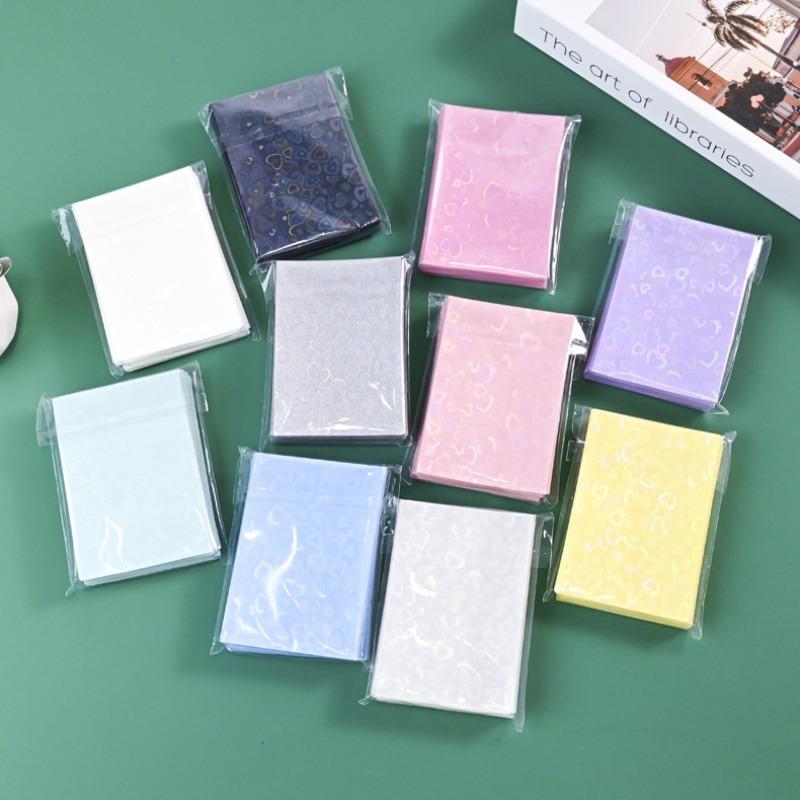 50pcs Macaron Color Photo Cover Frosted Double Layer Card Film Album Small Card Protection Case Idol Photo Card Case