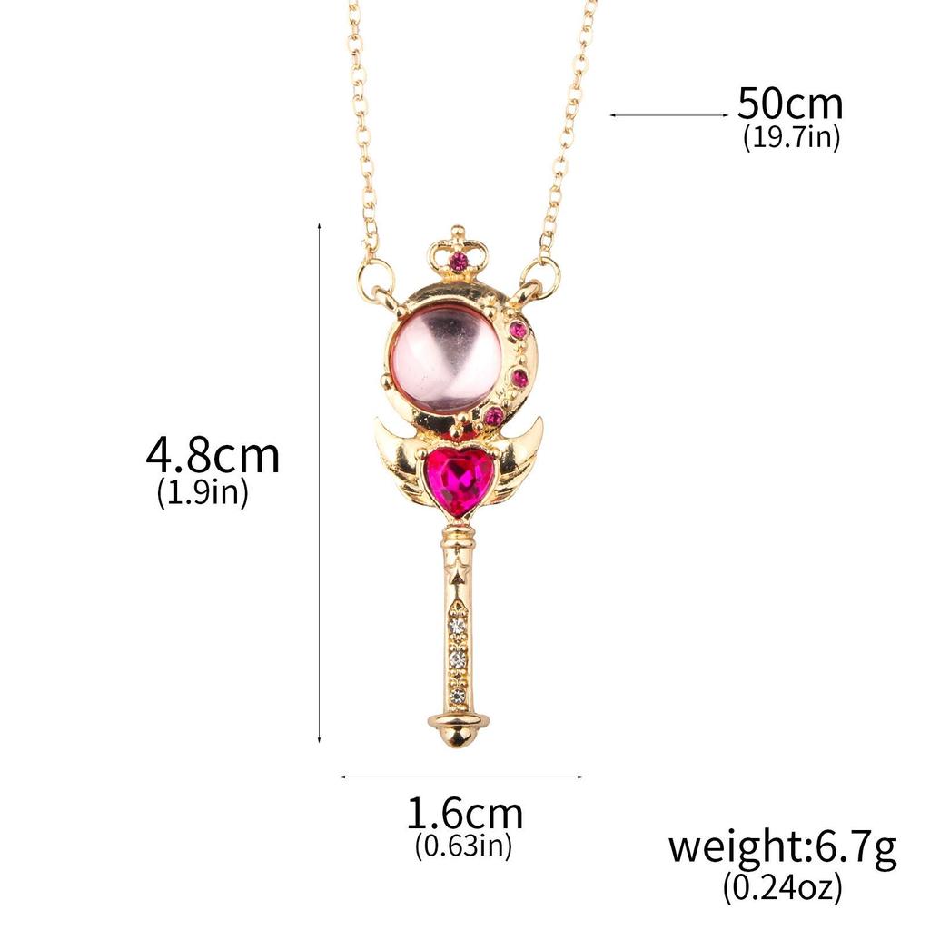 Sailor Moon Usagi Tsukino Magical Transformation Necklace Keychain Anime Pendant