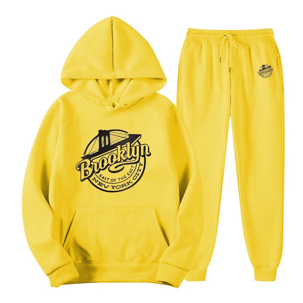 Herren Fleece Kapuzen Sportbekleidung Set, modische Freizeit-Sportbekleidung, Herbst und Winter