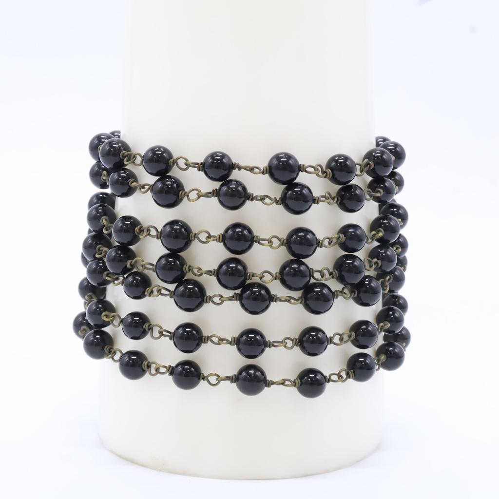 murderpollen [Good Condition] Onyx 7 Chain Bracelet Black / goldUsed