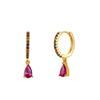 Women Multi Color CZ Drop Earrings Gold Plated Cute Girls Hoop Earrings Geometric Cubic Zirconia Earrings Jewelry Gift