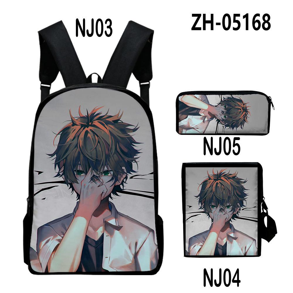 Timeless Unique Cool Danmachi 3D Design 3pcs/Set pupil Learner Bags Everyday Laptop Rucksack Backpack Sling Carry Tote Pencil Pouch