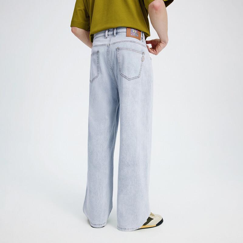 NVG.YOUNG Italian Little Sailboat Men's Loose Straight-Leg Denim Jeans