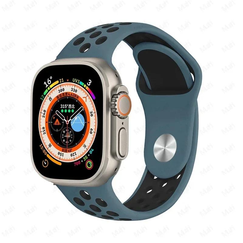 Sportarmbänder für Apple Watch Series 10 42mm 46mm Armband ultra 2 49mm 40mm-44mm 45mm 41mm Silikonarmband iwatch 10 9 8 7 6 SE 5 4 3