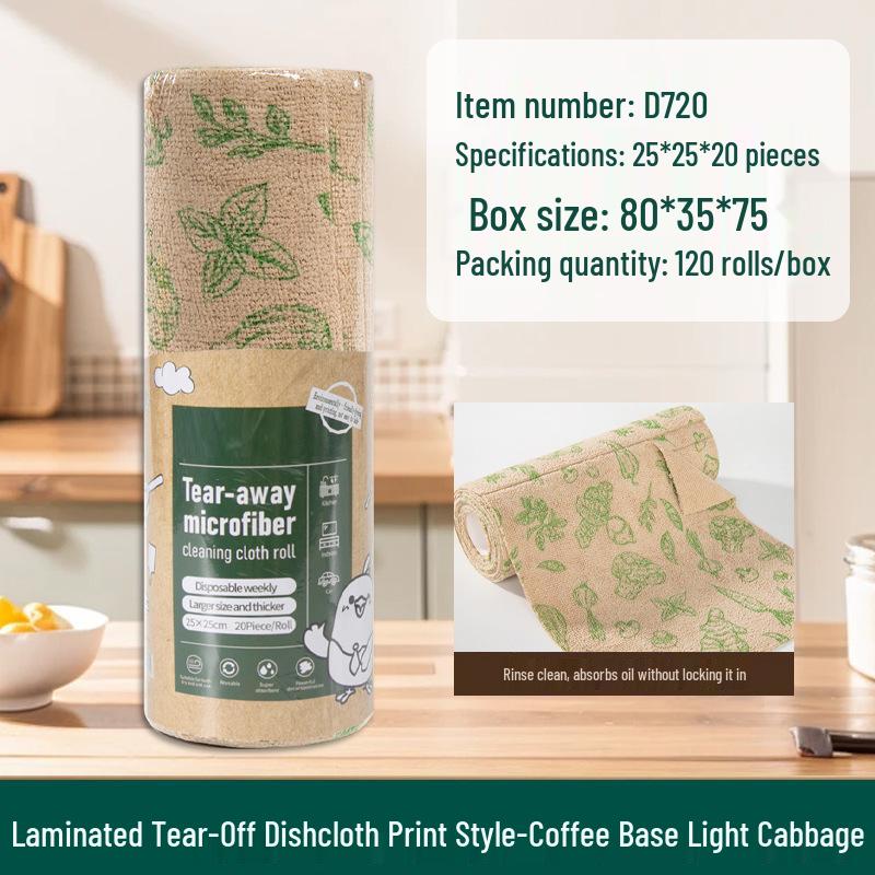 Multi-Use Absorbent Oil-Removing Tearable Dishcloth for Kitchen Cleaning