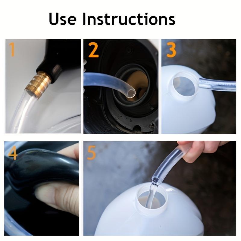 

1 Багатоцільовий портативний всмоктувальний насос з гнучким ПВХ шлангом, Підходить для дизельного палива, бензину, води та палива для басейну, Незамінний інструмент для автомобілів