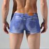 Men's Imitation Denim Underwear, Cotton Sexy Mid-waist Boxer Shorts, Youth Fashion Boxer Shorts, Plus Size