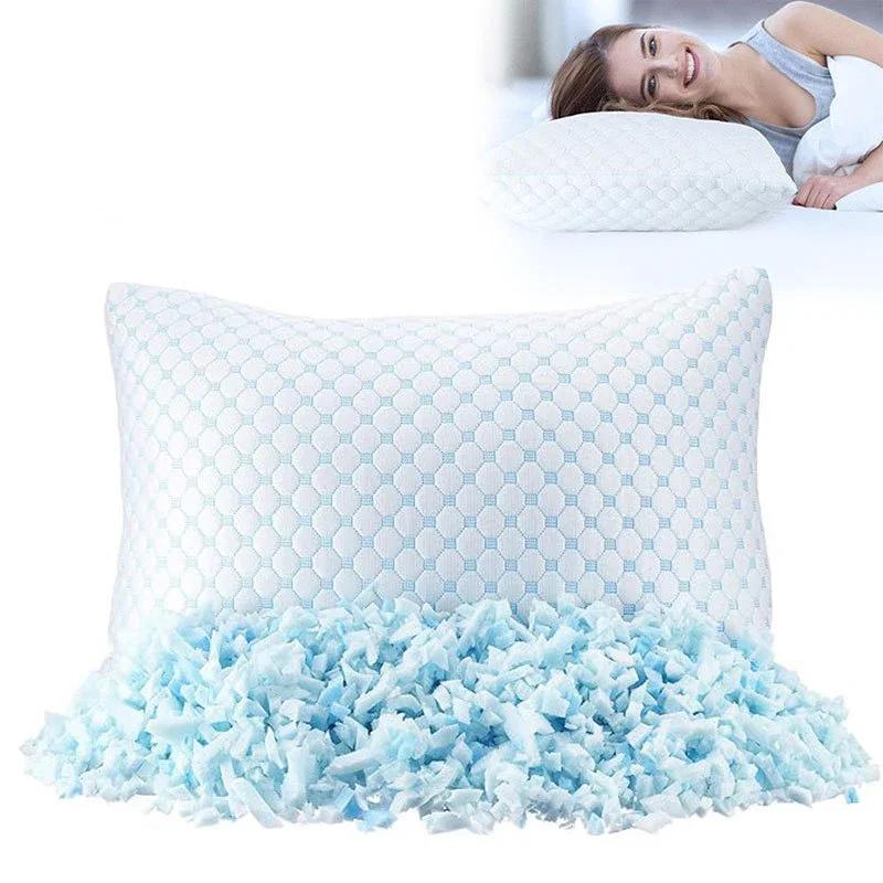 Shredded Memory Foam Bed Pillow for Sleeping Side and Back Sleeper Pillow for Neck and Shoulder Pain Relief 100% Adjustable Fill