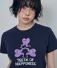 Lujeoseukeulleob Teeth Of Happiness Clover Logo Short Sleeve T-Shirt Navy