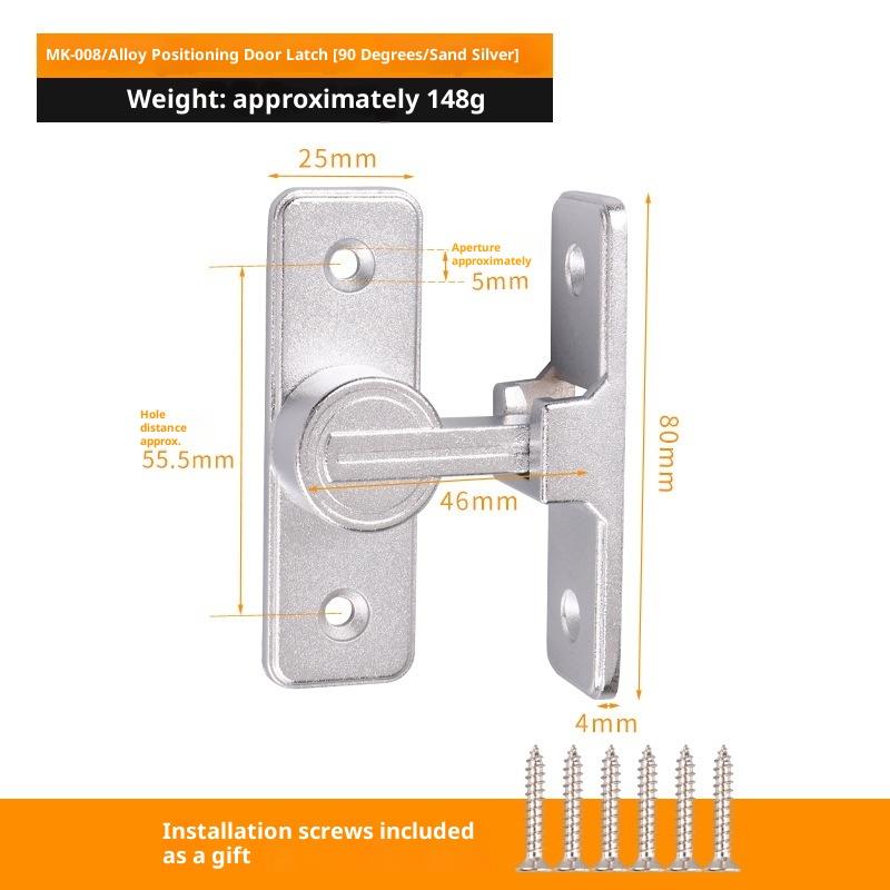 Door Lock Zinc Alloy 90 Degree Sliding Door Latch Heavy Duty Barn Gate Bolt Protect Privacy Cabinet Closet