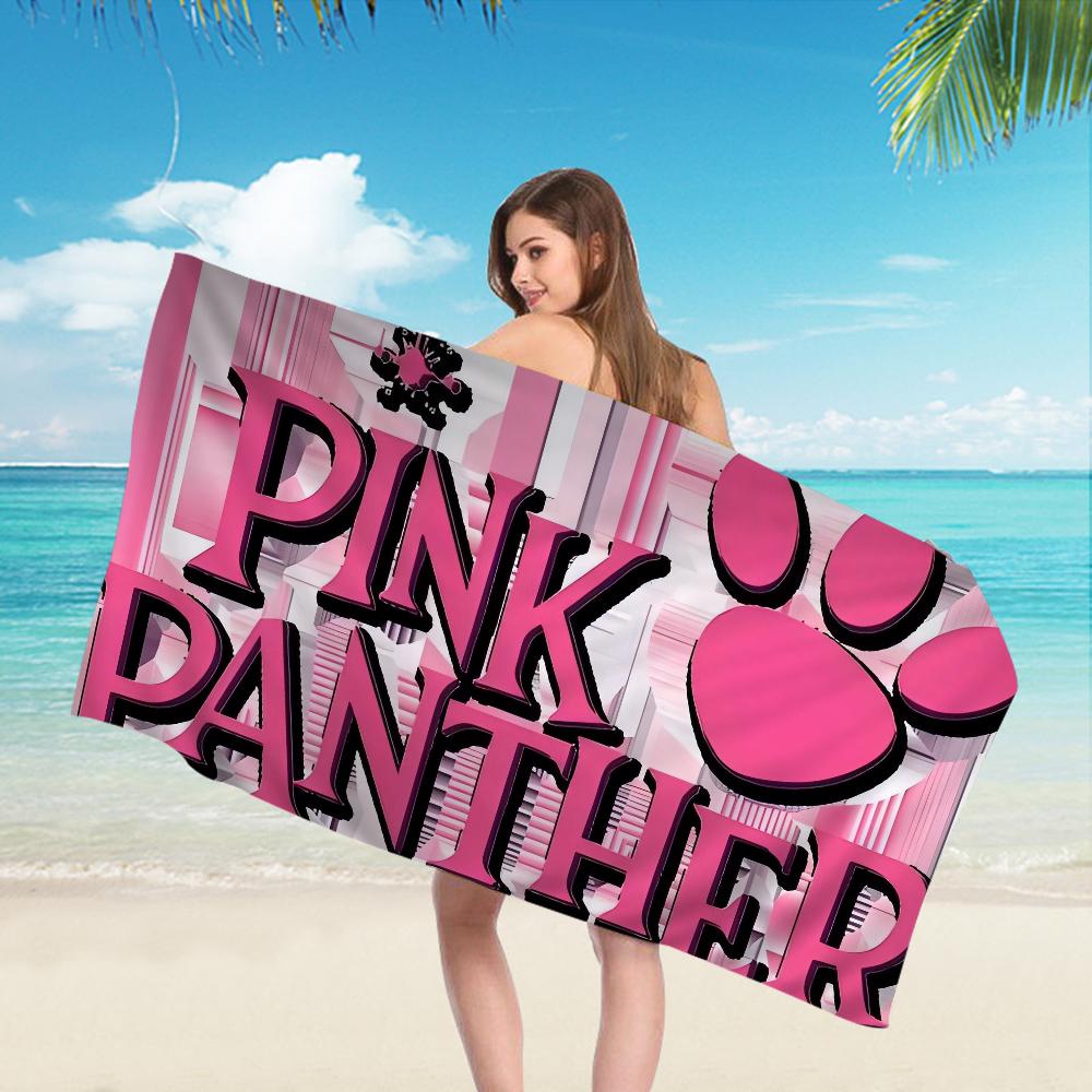 The P-Pink P-Panther Anime Beach Swimming Towel Soft Absorbent Washcloth Children's Gifts for Kids Travel Camping Gym
