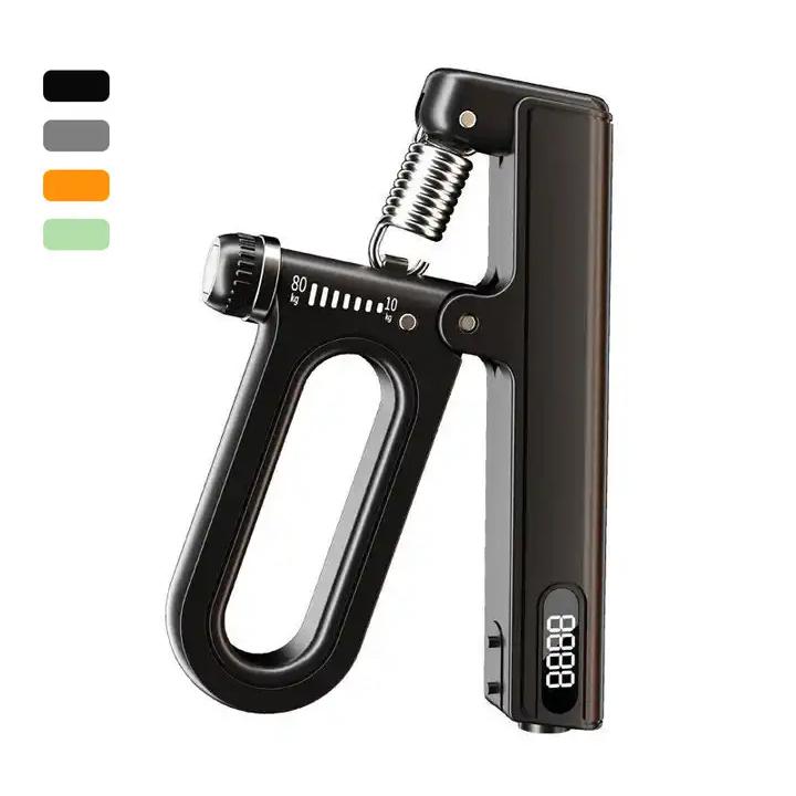 Best Adjustable Digital Counter Electrical Metal Steel 100kgs Hand Grippers Strengthener for Arm Exercise Black Color