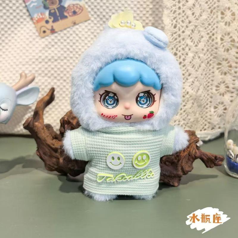 Charming 12 Zodiac Plush Hanging Ornaments with Rubber Faces - Adorable Decorative Figurines and Trendy Toys