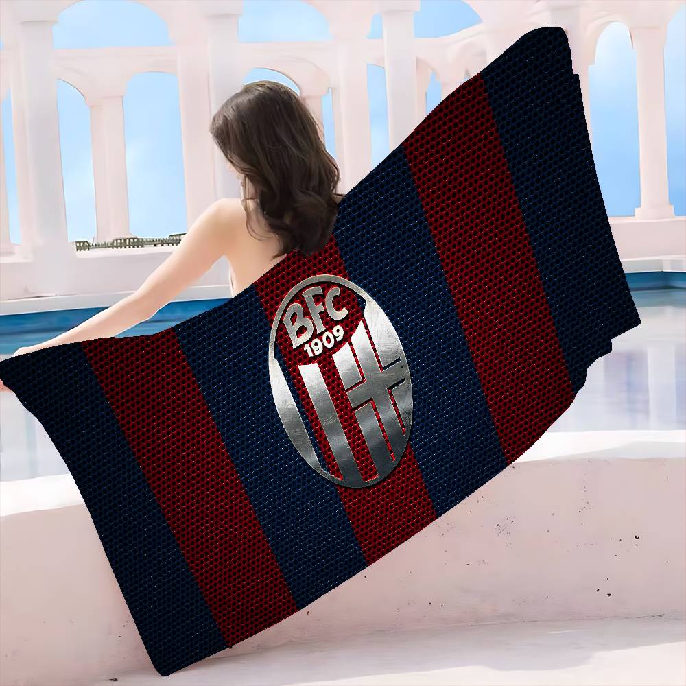 Bologna Football Club 1909 Microfibra Stampata Asciugamano da Spiaggia Alpinismo Yoga Spiaggia Nuoto Corsa Assorbente Morbido Asciugamano