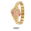 Y2K Vintage Zircon 9MM Width Italian Charm Heart Shape Watch High Quality Stainless Steel Bracelets Bangle for Birthday Gifts