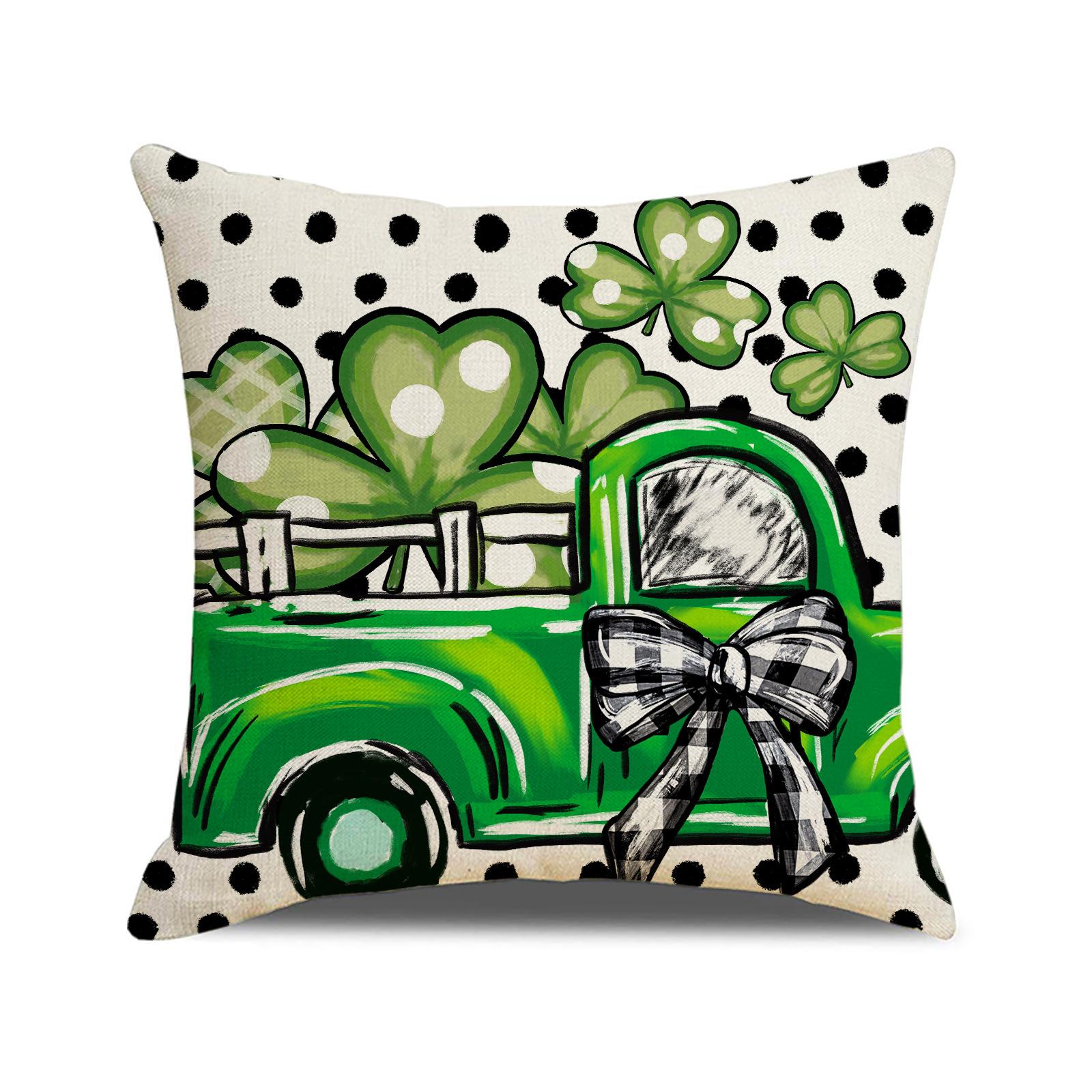 

Clover Printed Throw Pillow Cover St. Patrick s Day Decorative Sofa Throw Pillow Cushion 45 * 45 (excluding pillow core)