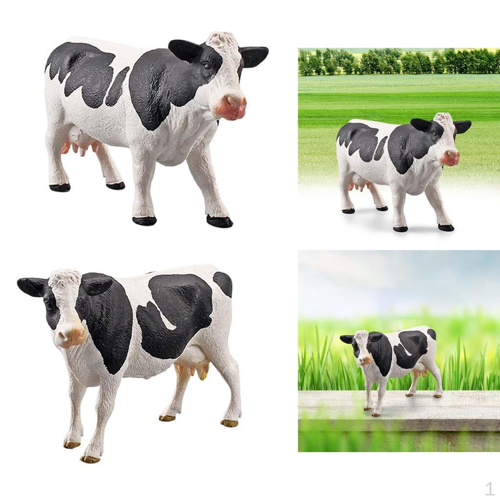 2pcs Plastic Farm Animal Cow Figure Playset Home Ornaments