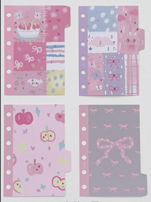 M5 A7 Candy Colorful Separator Paper Index Page Classification Separator PageNotebook Loose-leaf Book Partition Accessories