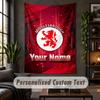 Personalisierte Wandteppich, Middlesbrough FC Benutzerdefinierter Text, Weiches Stoff Wandkunst Für Innenraumdekoration