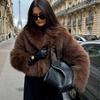 Dames Korte Imitatiebontjas Mode Imitatie Vos Bont Top Nieuw Herfst En Winter Pluche Reversjas