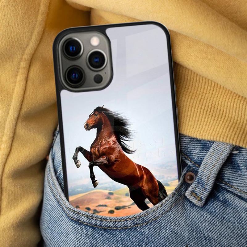 Horse animal painting Soft Phone Case for iPhone 17 Air 16e Pro max 15 Pro 13 14 Plus 11 12 MagSafe Magnetic Coque