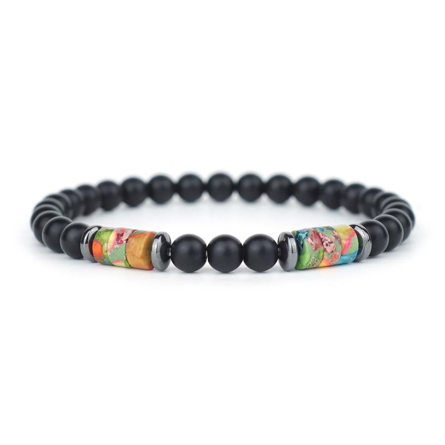 

Noter Handmade Men Strand Bracelet Selected High Quality Imperial Stones 5 Colors Available Energy Healing Meditation Charm