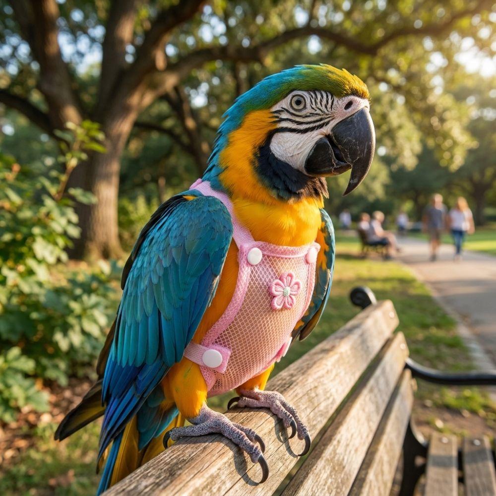 With Leash Pet Parrot Diaper Snap-Closure Parrot Flying Clothing  for Cockatiel Pigeons