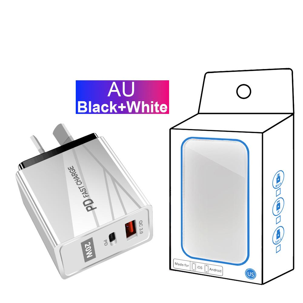 USB Travel Charger QC3.0+PD, 5V/9V/12V, EU/US Standard, Fast Charging