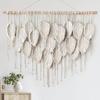 Cotton Rope Woven Leaf Tapestry Colorful Nordic Wall Art for Living Room Bedroom