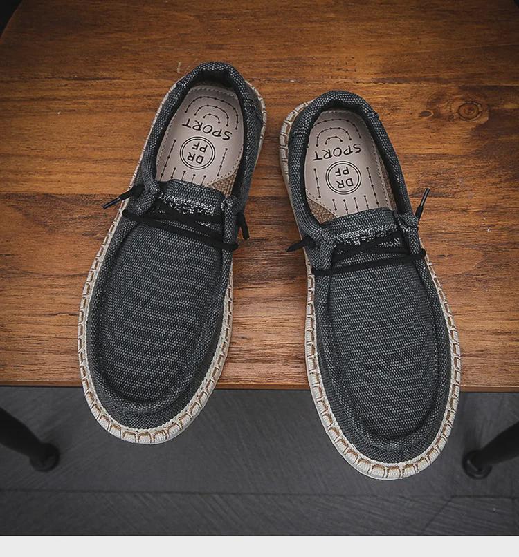 Erkek Retro Kanvas Slip-On Ayakkabılar - Nefes Alabilir Eski Pekin İlkbahar/Yaz 2023 Günlük Ayakkabılar