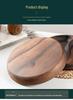 Japanese Style Solid Wood Round Fruit Plate with Five Compartments - Ideal for Snacks and Dried Fruit