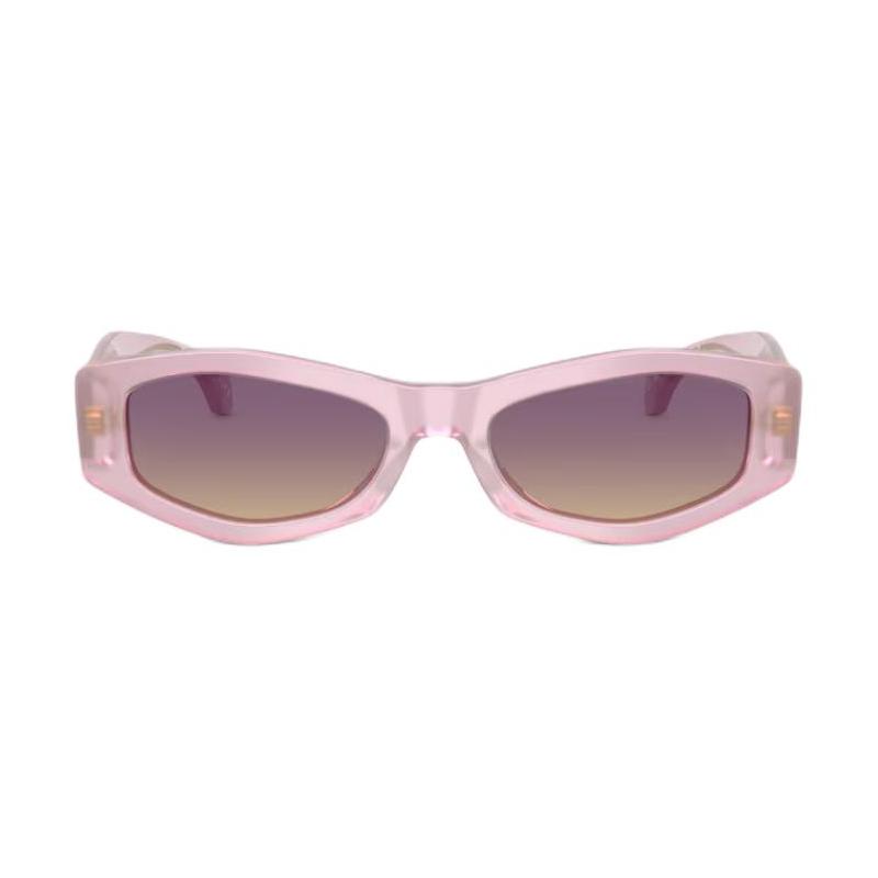 Versace Iconic Logo Acetate Irregular Sunglasses Women's Pink 24714610 O4487-O55137054_ONUL-pink 54