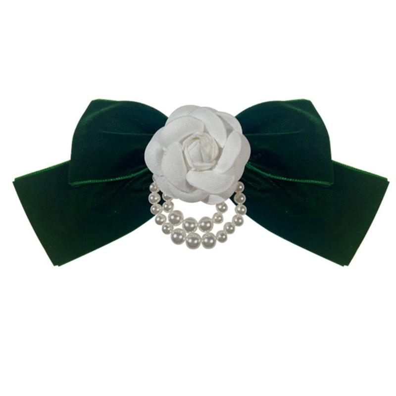 Kamelienblume Schleife Korsage Brosche Anstecknadeln Perlen Quasten Schleife Kragen Fliege