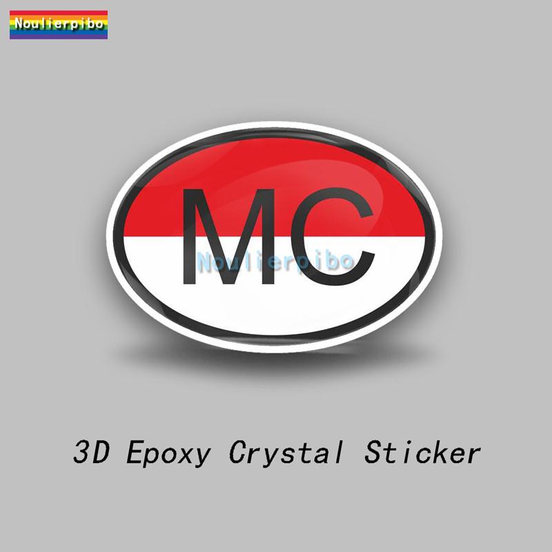 3D Epoxy Resin Car Dome Sticker Monaco Flag National Emblem PVC Car Motorcycle Mobile Phone Trolley Case Laptop Vinyl Sticker