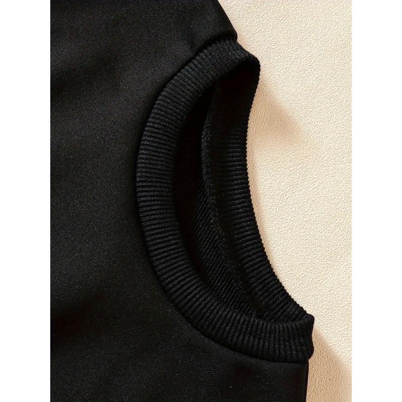 Kids Sweatshirt Creative Letter Pattern Fashionable Casual Crew Neck Sweatshirt Is Suitable for Daily Party Holiday Gifts