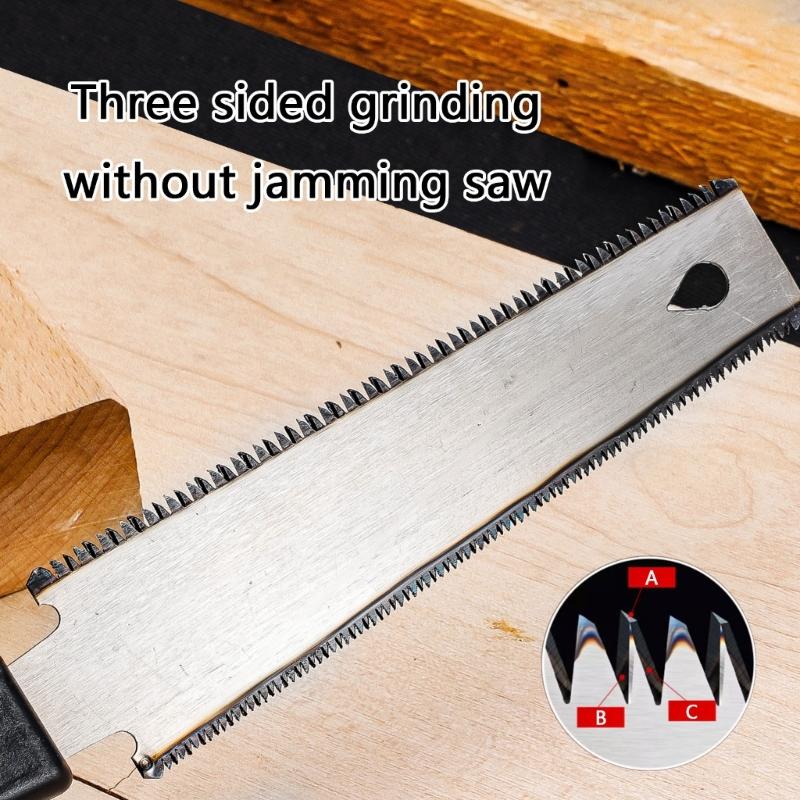 Double Sided 310mm Carpentry Handsaw With Ergonomic Wooden Handle High Durability SK5 Blade For Professional Woodworkers