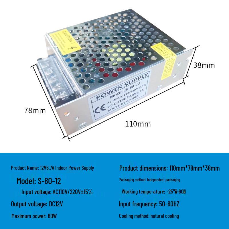220V To 12V/24V/5V DC Power Supply for LED Strip Lights - 5A/10A/30A, 60W Transformer