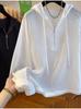 2026 Spring Korean Chic Half-Zip Hooded Sweatshirt for Women