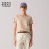 Teenie Weenie Women's V-Neck Relaxed Fit Short Sleeve T-Shirt