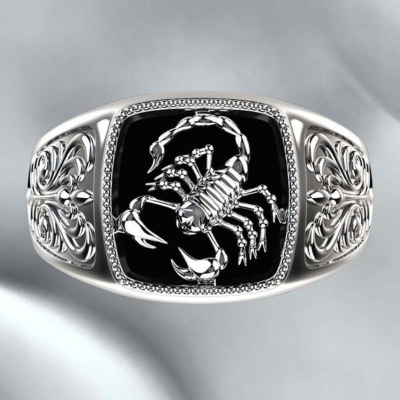 Scorpio Embossed Pattern Men's Ring High-end Dark Wind Poisonous Scorpion Ring Bracelet